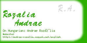 rozalia andrae business card